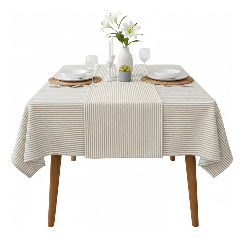 Mantel Lino Rayado 148X250